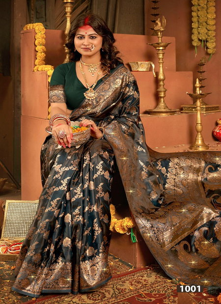 Anshika Satin Saroski Vol 1 By Saroj Fancy Traditional Satin Silk Saree Online Wholesale